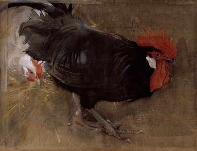 The Black Cock (gouache på lin) av Joseph Crawhall