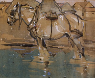 Drikkebassenget (wc og gouache på papir) av Joseph Crawhall