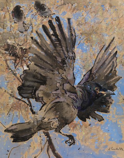 The Rooks Nest (gouache på lin) av Joseph Crawhall