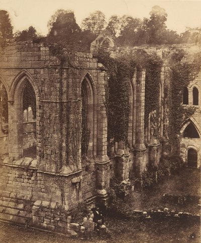 Fountains Abbey. Refektoret og kjøkkenet, 1850-tallet. av Joseph Cundall