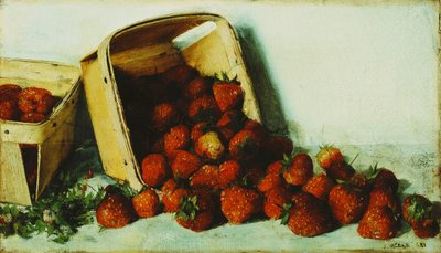 Kurv med jordbær, 1883 av Joseph Decker