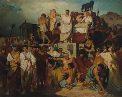 Marc Antonys tale ved Cæsars begravelse. av Joseph Desire Court