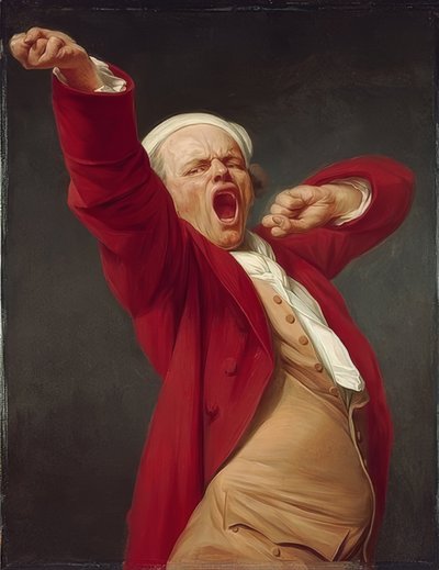 Selvportrett, gjesper. 1783 av Joseph Ducreux