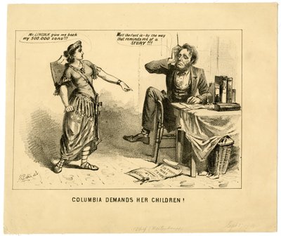 Columbia krever barna hennes, 1864 av Joseph E. Baker