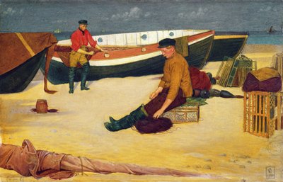 Cleaning the Lines, 1900 (wc på papir) av Joseph Edward Southall