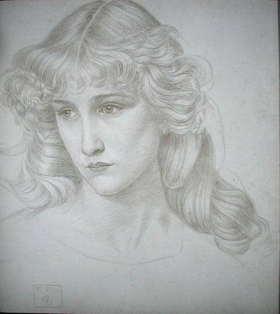 Hodet til en jente av Joseph Edward Southall