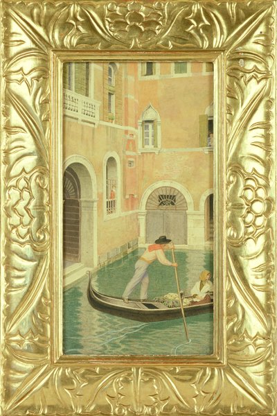 Rio della Guerra, Venezia, 1921 (wc eller tempera over blyant på kort) av Joseph Edward Southall