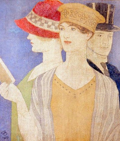 Besøkende på en utstilling av Joseph Edward Southall