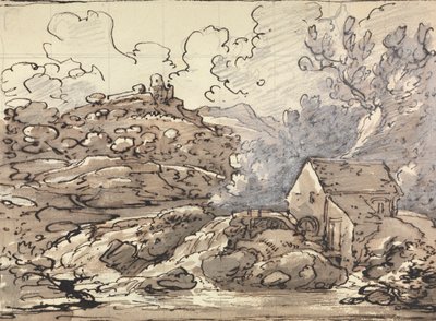 En mølle ved en foss av Joseph Farington