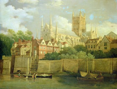 En utsikt over Worcester Cathedral fra sørvest av Joseph Farington