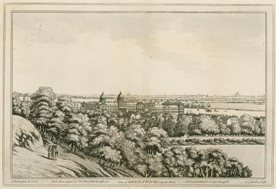 Utsikt over Greenwich, London og oppover Themsen av Joseph Farington