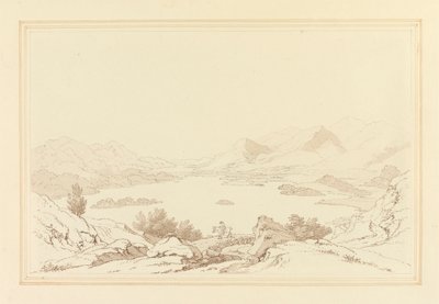 Generell utsikt over Lake of Derwent Water av Joseph Farington
