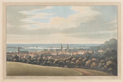 Utsikt over Greenwich og nedover elven, 1795 (akvatint) av Joseph Farington