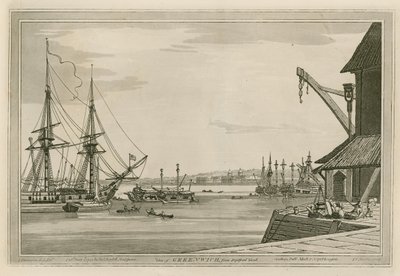 Utsikt over Greenwich fra Deptford Yard av Joseph Farington