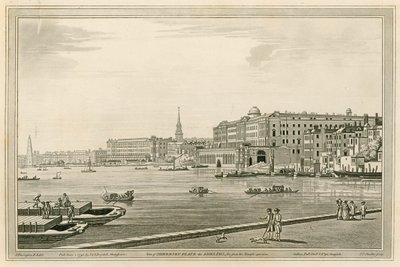 Utsikt over Somerset Place, Adelphi, osv. fra tempelhagen av Joseph Farington