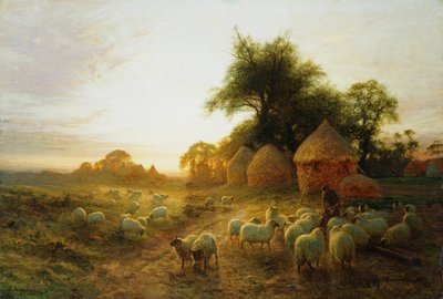 Yon Yellow Sunset Dying in the West (olje på lerret) av Joseph Farquharson