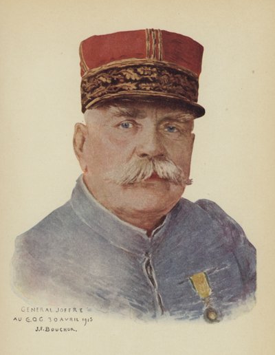 Joseph Joffre , fransk general (farge litho) av Joseph Felix Boucher