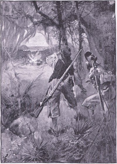 Alle hyttene og husholdningsutstyret deres flammer opp sammen (litho) av Joseph Finnemore