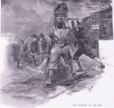 Han jobber på (litho) av Joseph Finnemore