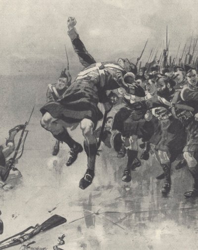 Skotske tropper (litho) av Joseph Finnemore