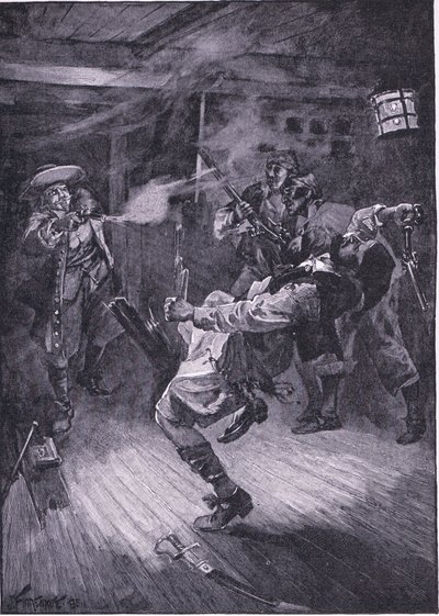 Skjøt den nye kapteinen gjennom hodet (litho) av Joseph Finnemore