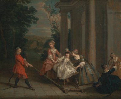 Barn som leker med en hobbyhest av Joseph Francis Nollekens