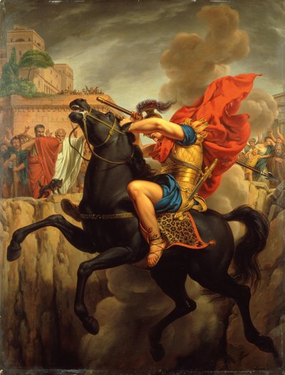 The Death of Marcus Curtius (olje på panel) av Joseph Francois