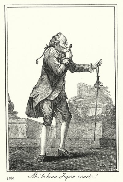 Ah! Det vakre korte skjørtet (gravering) av Joseph Franz von (after) Goez
