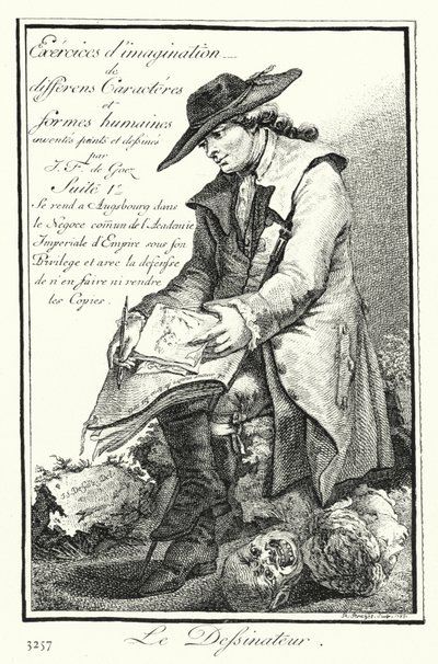 Tegneren (gravering) av Joseph Franz von (after) Goez