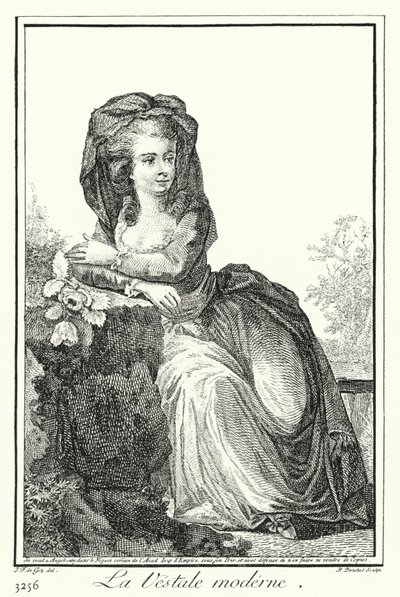 The Modern Vestal Virgin (gravering) av Joseph Franz von (after) Goez