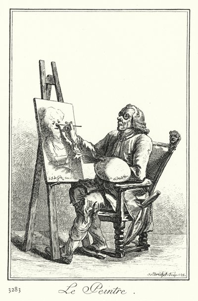 Maleren (gravering) av Joseph Franz von (after) Goez