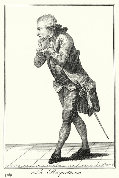 Den respektfulle mannen (gravering) av Joseph Franz von (after) Goez