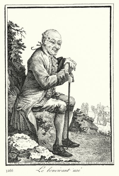 The Worn Out Bon Viveur (gravering) av Joseph Franz von (after) Goez