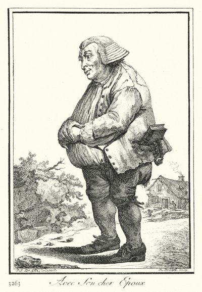 Med hennes kjære ektemann (gravering) av Joseph Franz von (after) Goez