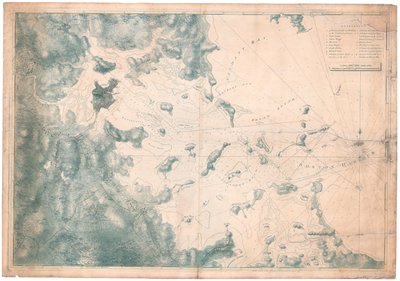 Et kart over nautiske merknader om observasjoner for kartet over havnen i Boston av Joseph Frederick Wallet DesBarres