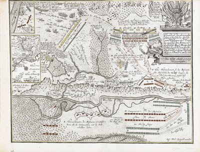 Kart over slaget ved Poltava 27. juni 1709 av Joseph Friedrich Leopold