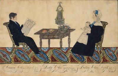 Herr og fru Daniel Otis og barn, 1834. av Joseph H Davis