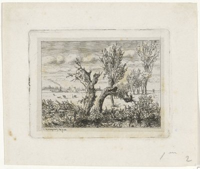 Landskap med fjellvidjer Landskap i Oosterbeek av Joseph Hartogensis
