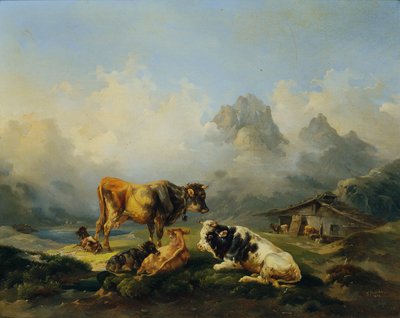 Alm med storfe av Joseph Heicke