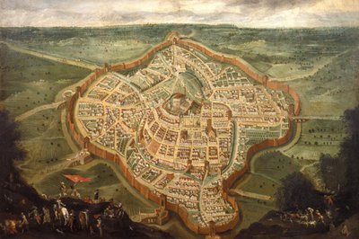 Kart over byen Udine, midten av 1600-tallet, midten av 1600-tallet.. av Joseph Heintz the Younger