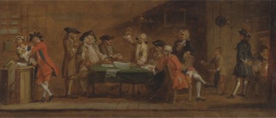 Figurer i en taverna eller kafé av Joseph Highmore
