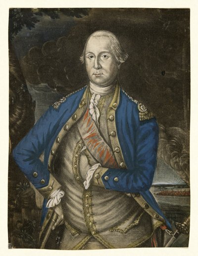 Hans eksellens George Washington Esquire, pub. 1776 (håndfarget gravering) av Joseph Hiller