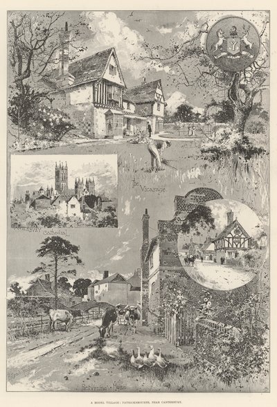 A Model Village, Patricksbourne, nær Canterbury av Joseph Holland Tringham