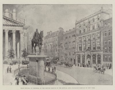 Hovedkontor, i Cornhill, til den britiske grenen av Mutual Life Insurance Company of New York av Joseph Holland Tringham