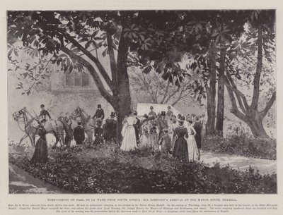 Earl de la Warrs hjemkomst fra Sør-Afrika, Hans Lordships ankomst til herregården, Bexhill av Joseph Holland Tringham
