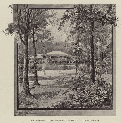 Mr Robert Louis Stevensons hjem, Vailima, Samoa av Joseph Holland Tringham