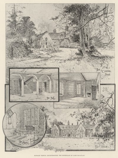 Rothley Temple, Leicestershire, fødestedet til Lord Macaulay av Joseph Holland Tringham