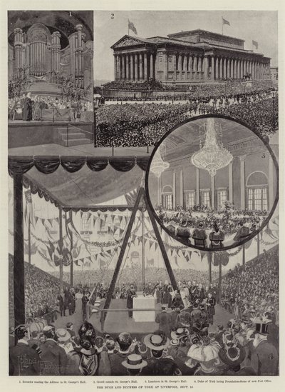 Hertugen og hertuginnen av York i Liverpool, 10. september av Joseph Holland Tringham