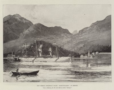 Den tyske keiserens Yacht Hohenzollern ved Bergen av Joseph Holland Tringham