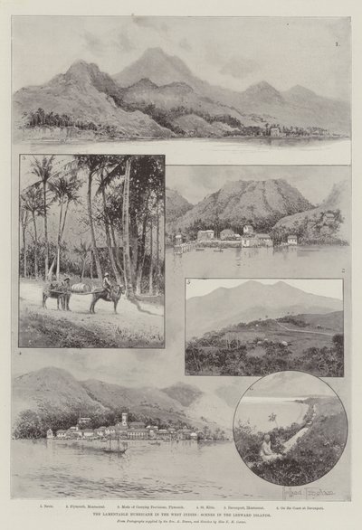 Den beklagelige orkanen i Vestindia, scener på Leeward-øyene av Joseph Holland Tringham